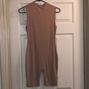 Nude shorts jumpsuit